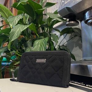 Vera Bradley Black Quilted Continental Wallet